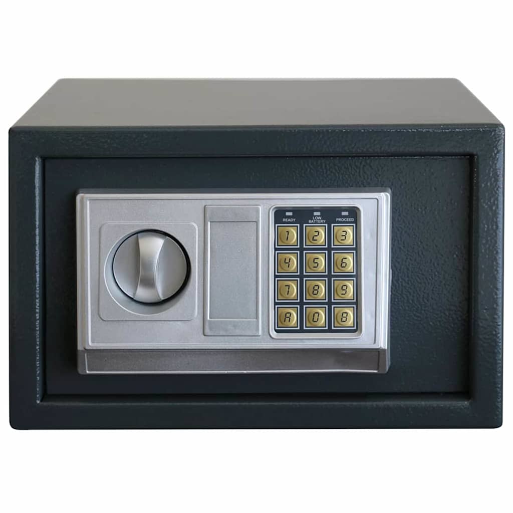 Digitaler Safe mit Schloss Dunkelgrau 23 x 17 x 17 cm Stahl