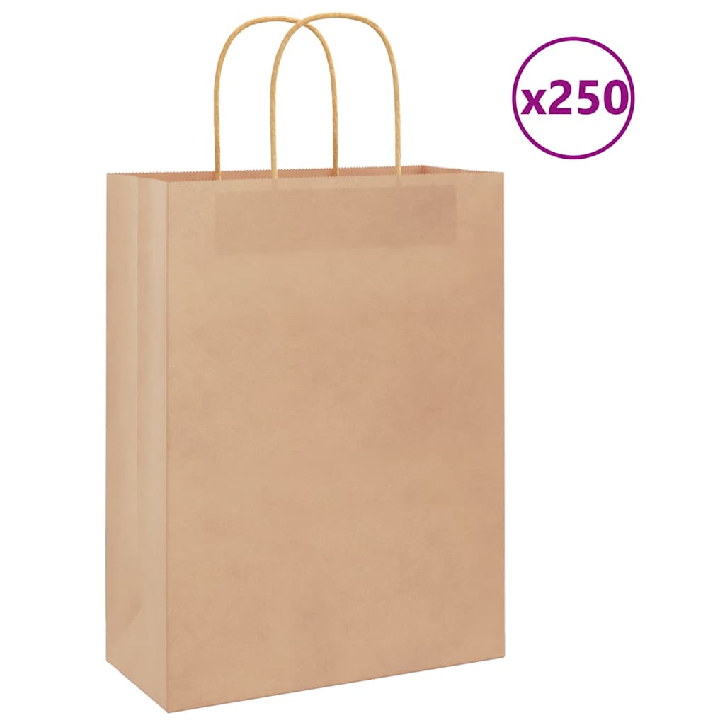 Papiertragetaschen 50 Stk. mit Henkeln Braun 21x11x36 cm