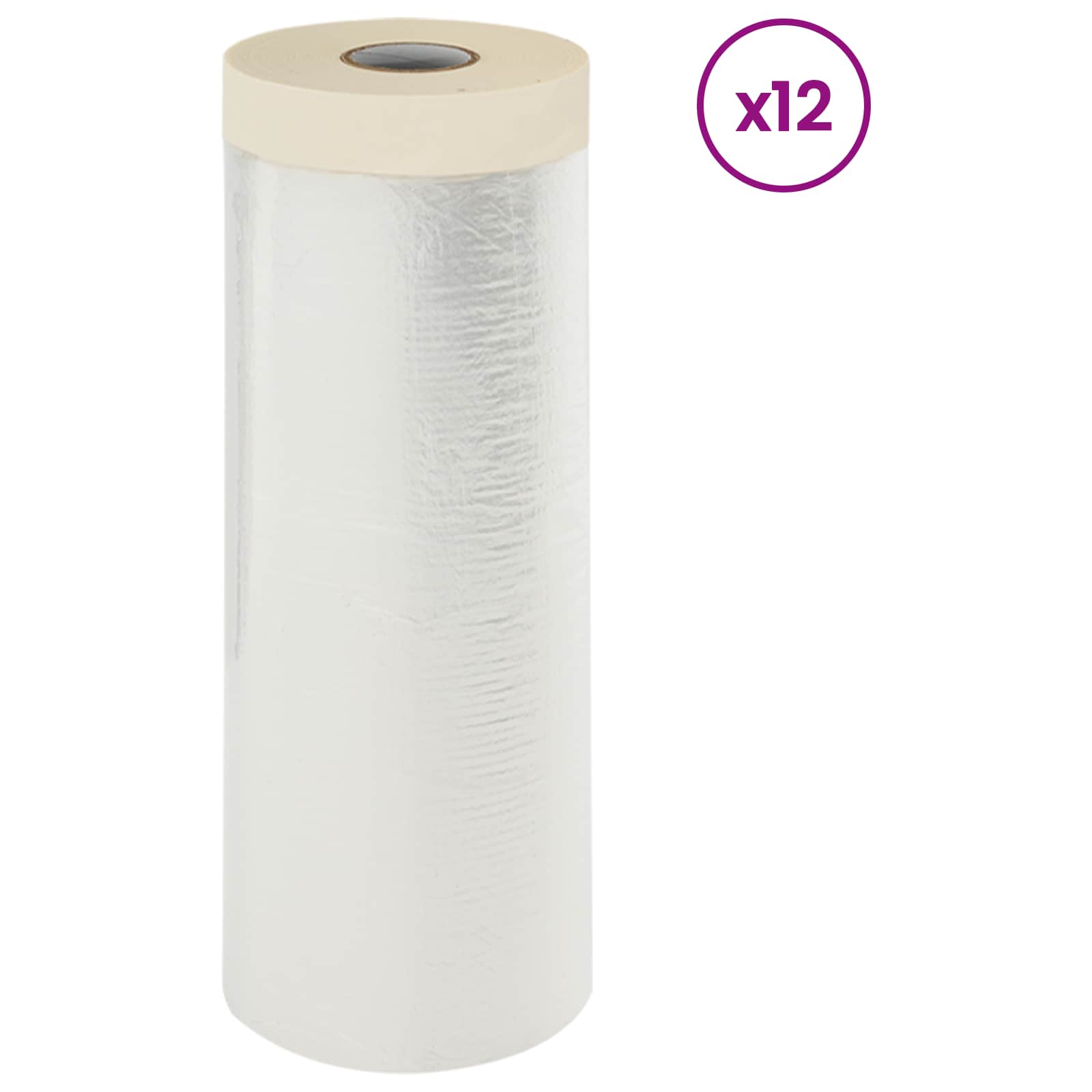 Staubschutzfolie mit Klebeband 6 pcs Transparent 30 x 3300 cm