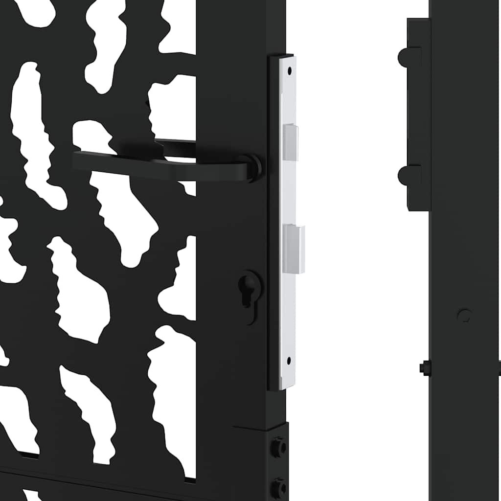 Gartentor Schwarz 100x100 cm Stahl Lichtdesign