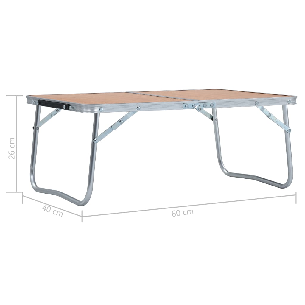 Klappbarer Campingtisch Weiß Aluminium 60 x 40 cm