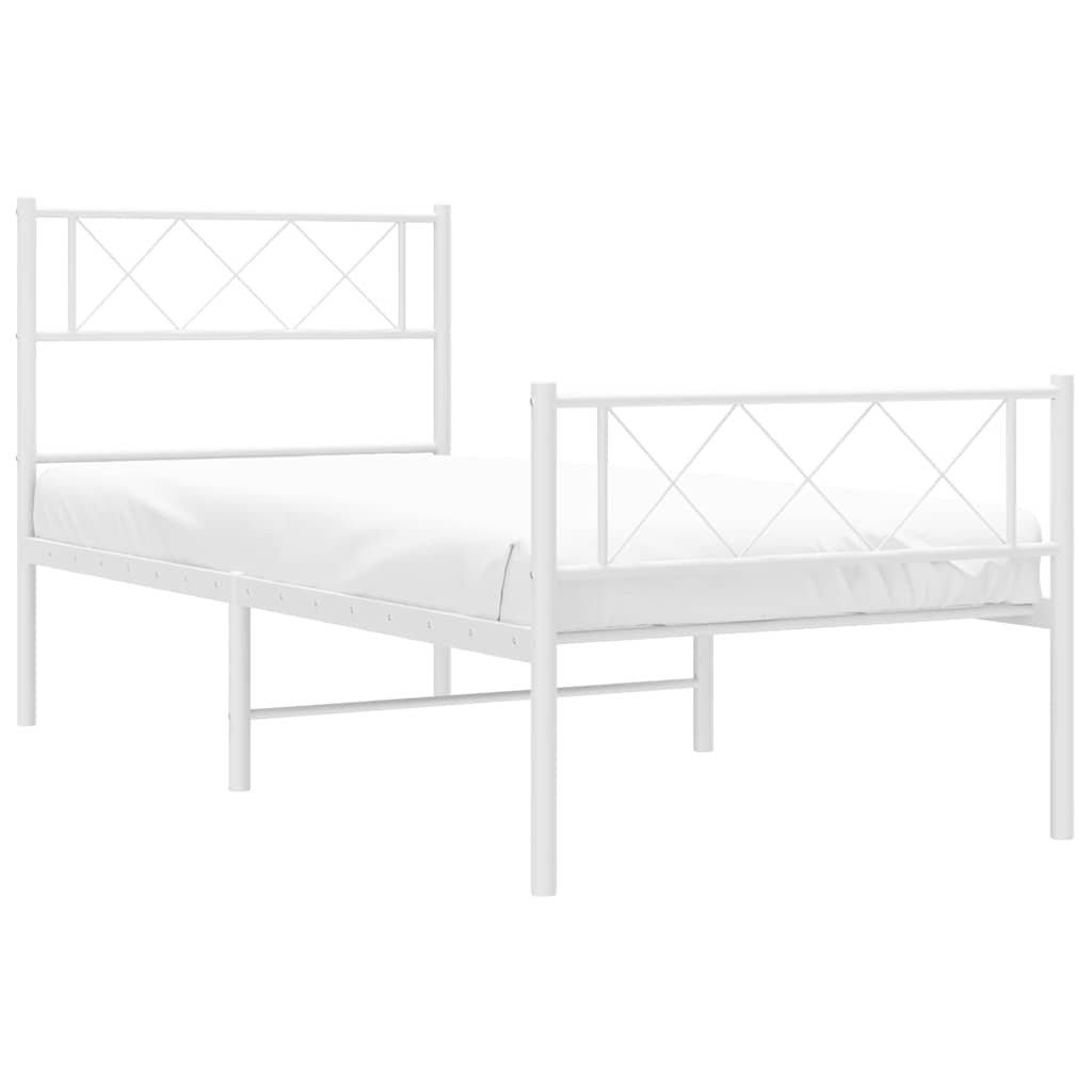 Bettgestell mit Kopfteil Metall Schwarz 100x190 cm