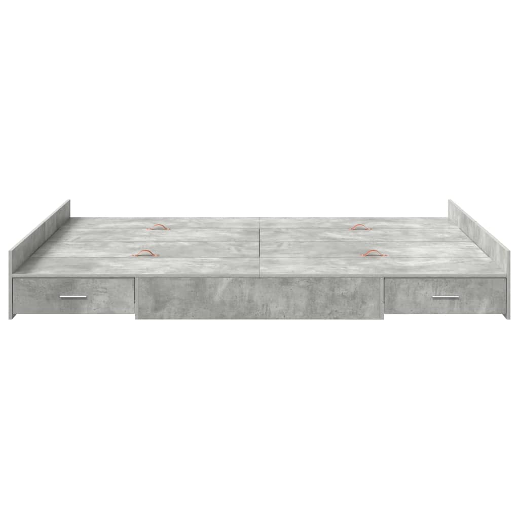 Aufbewahrungsbettgestell Weiß 200 x 200 cm Holzwerkstoff