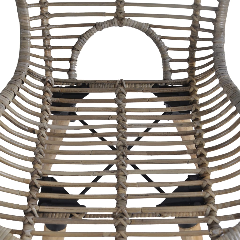 Esszimmerstühle 2 Stk. Schwarz Natur Rattan