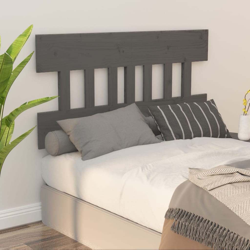 Bett-Kopfteil Schwarz 78,5x3x81 cm Massivholz Kiefer