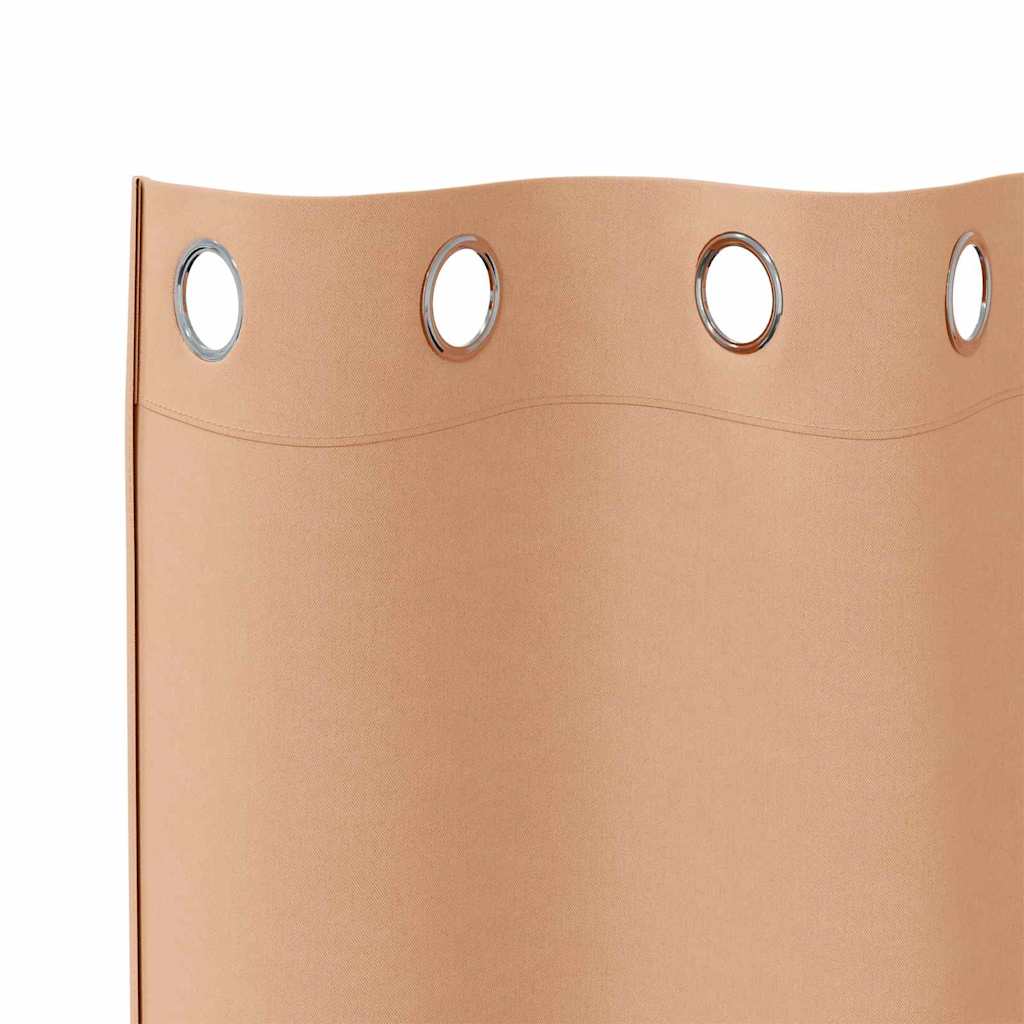 Verdunkelungs-Vorhänge mit Ringen 2 pcs Beige 140 x 140 cm