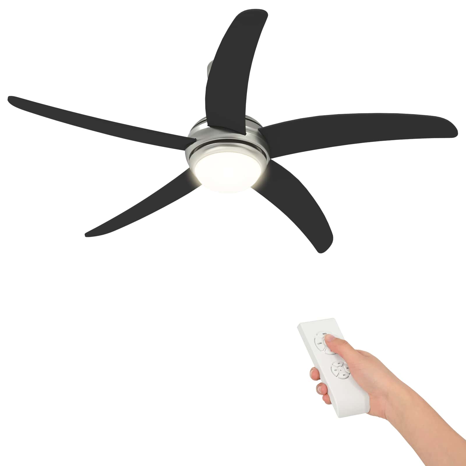 Deckenventilator mit Licht und Fernbedienung Ø 130 cm Weiß