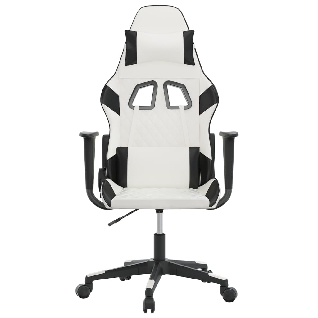 Gaming-Stuhl mit Massagefunktion Schwarz und Blau Kunstleder