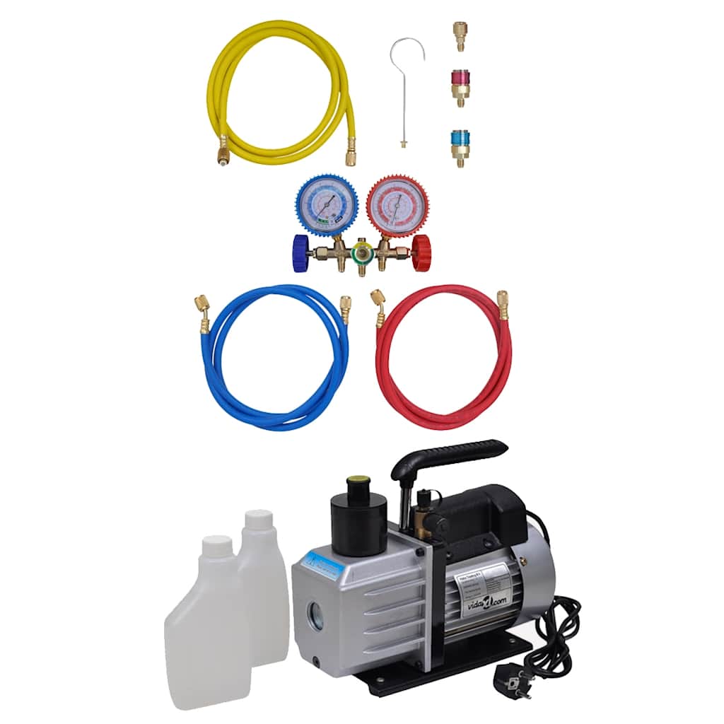 Vakuumpumpe mit 4-Wege-Verteiler-Manometer Set für Klimaanlagen
