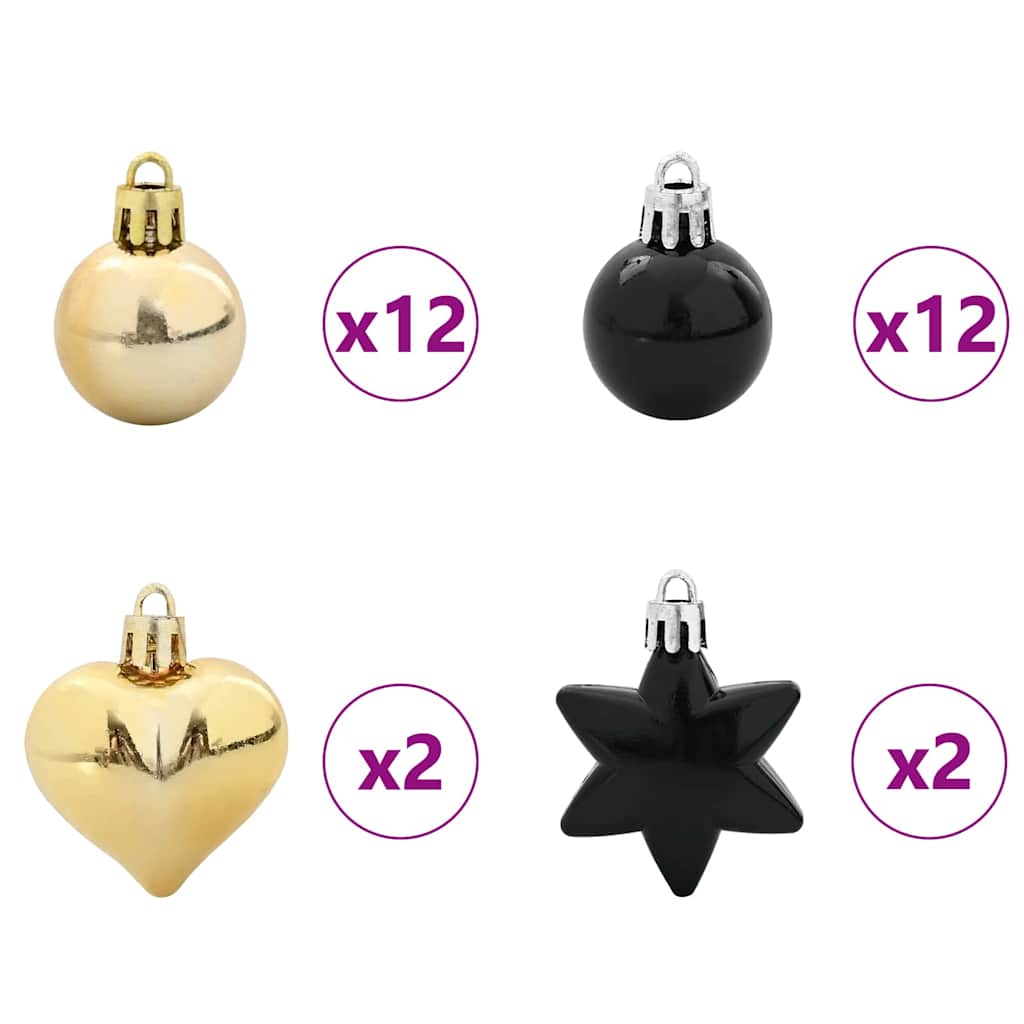 Weihnachtskugel-Set 40 pcs Gold und Rot Kunststoff