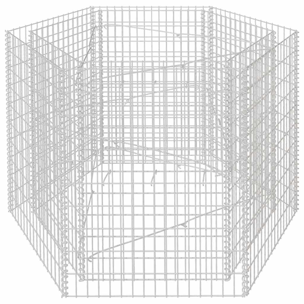 Sechseckiges Gabionen-Hochbeet 100×90×50 cm