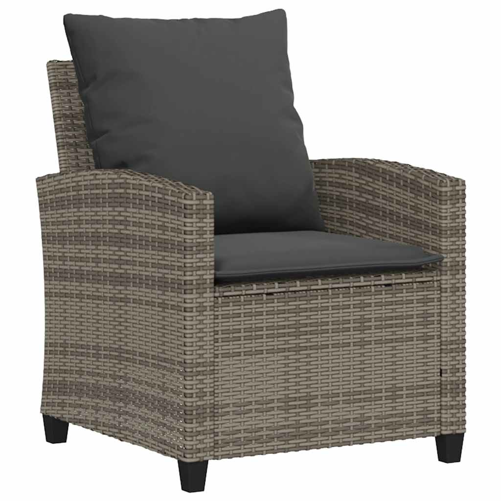 4-tlg. Garten-Sofagarnitur mit Kissen Schwarz Poly Rattan