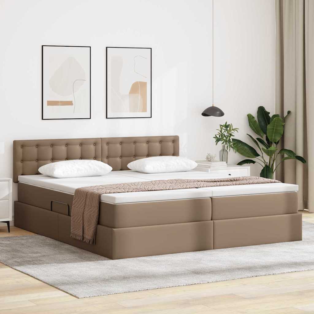 Bett mit Stauraum und LED Schwarz 180 x 200 cm Kunstleder