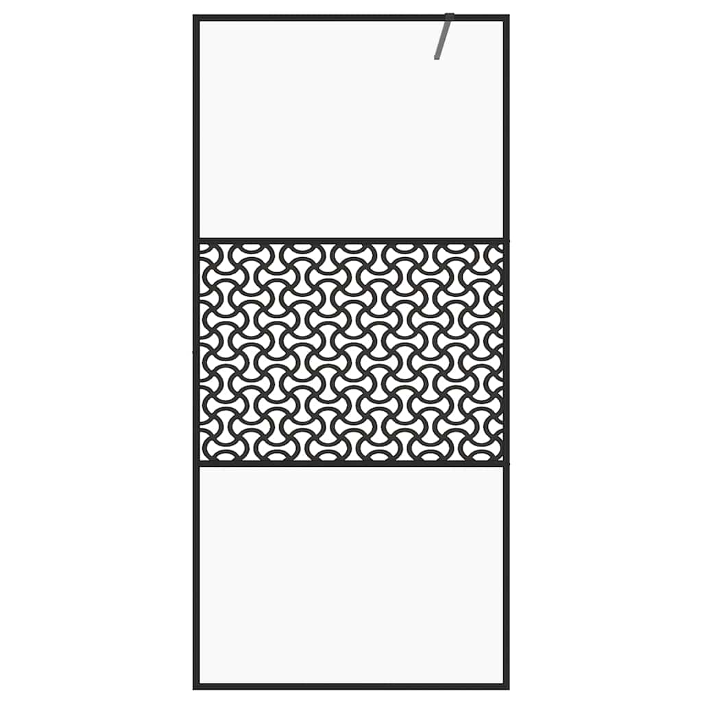 Duschwand für Begehbare Dusche Schwarz 100x195 cm ESG-Glas Klar