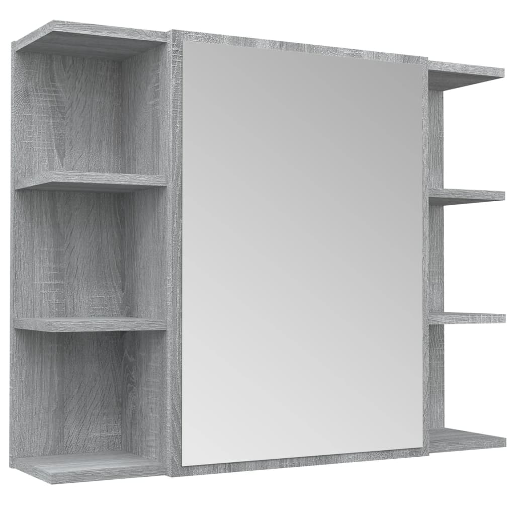 Bad-Spiegelschrank Weiß 80x20,5x64 cm Holzwerkstoff