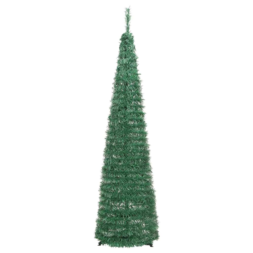 Künstlicher Pop-Up-Weihnachtsbaum mit Beleuchtung Grün 150 cm