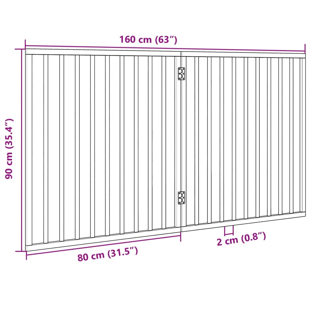 Hundegitter Faltbar 3 Paneele 150 cm Pappelholz