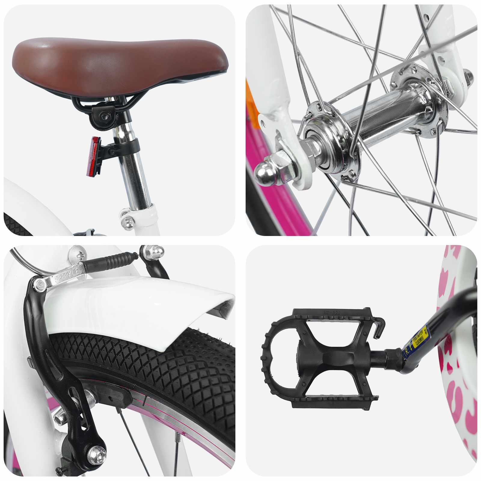 Kinderfahrrad Mit Stützrädern 12 Zoll für 2-4 Jahre alt Rosa