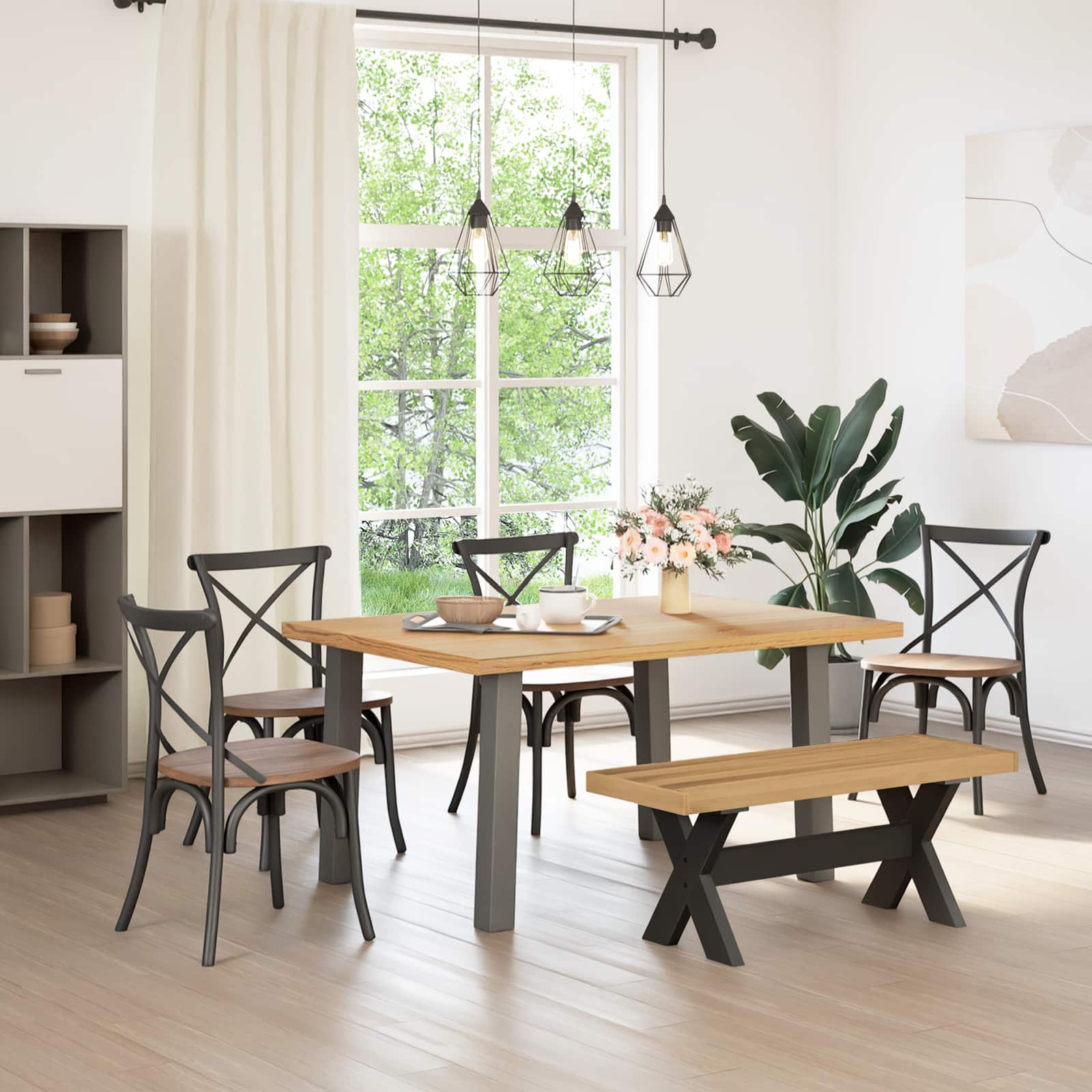 Esstischbank NOAIN 180 x 41 x 45 cm Massives Kiefernholz