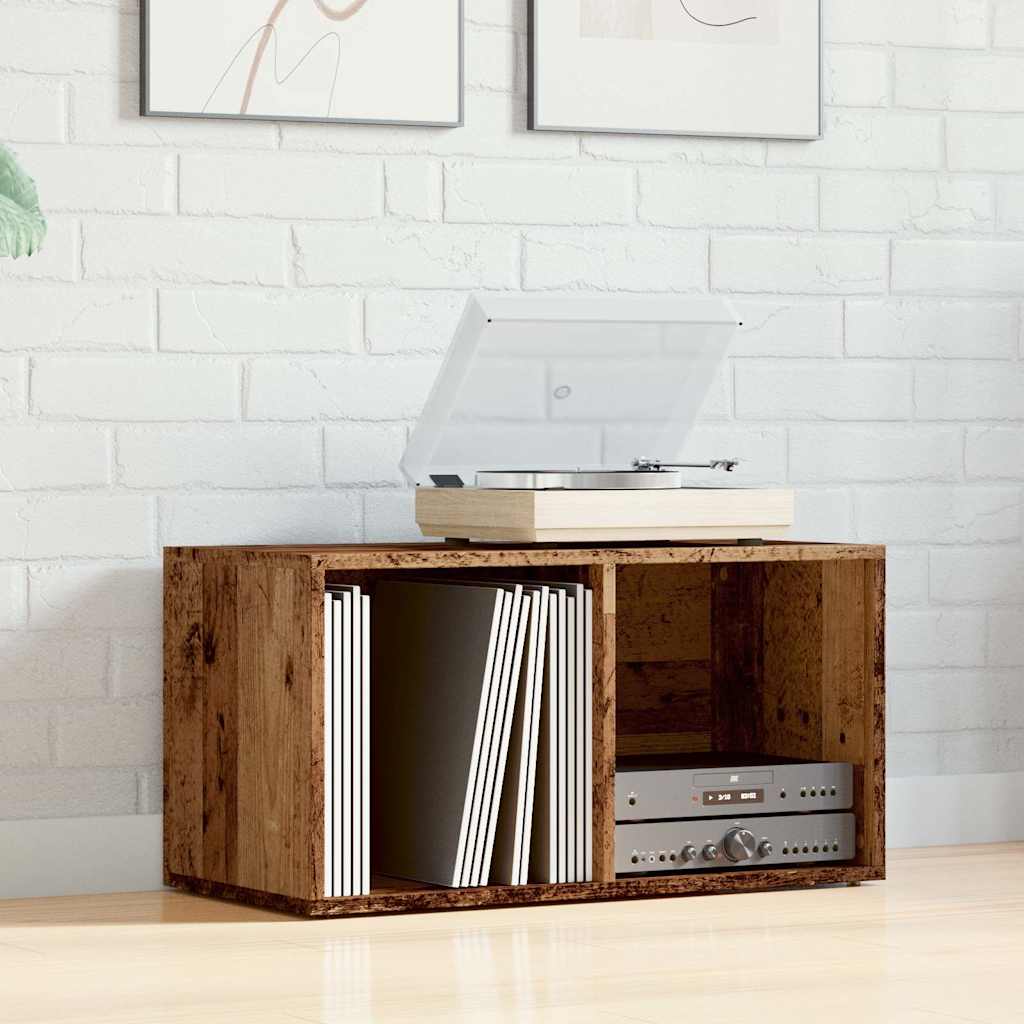 Schallplatten-Aufbewahrungsbox Weiß 71x34x36 cm Holzwerkstoff