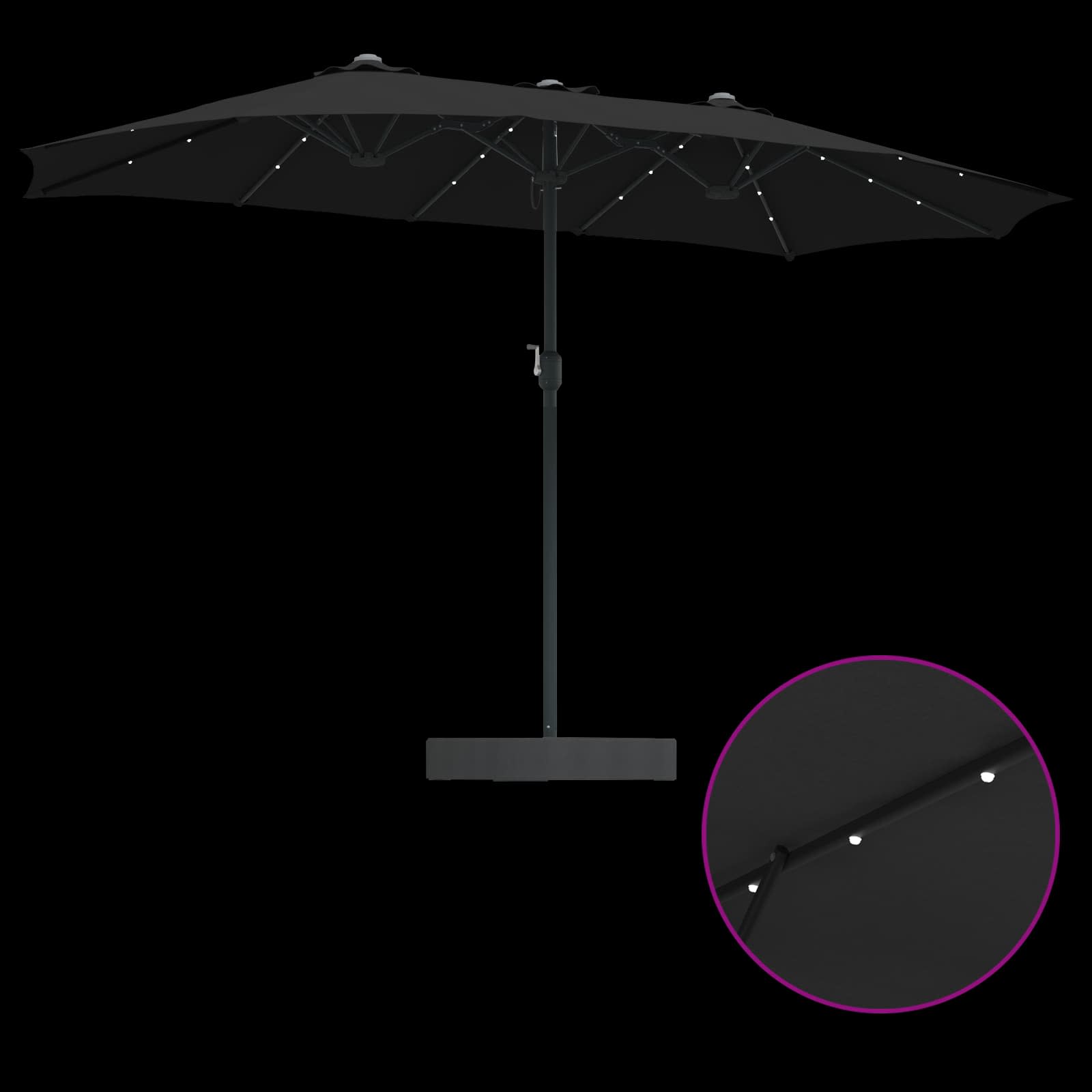 Garten-Sonnenschirm Sand und Anthrazit 385 x 209 x 244 cm