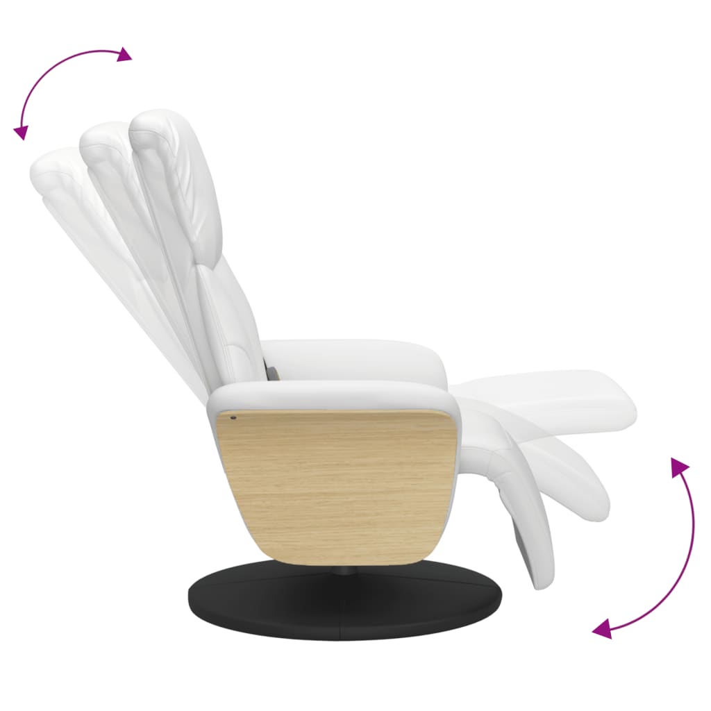 Massagesessel mit Fußteil Creme Kunstleder