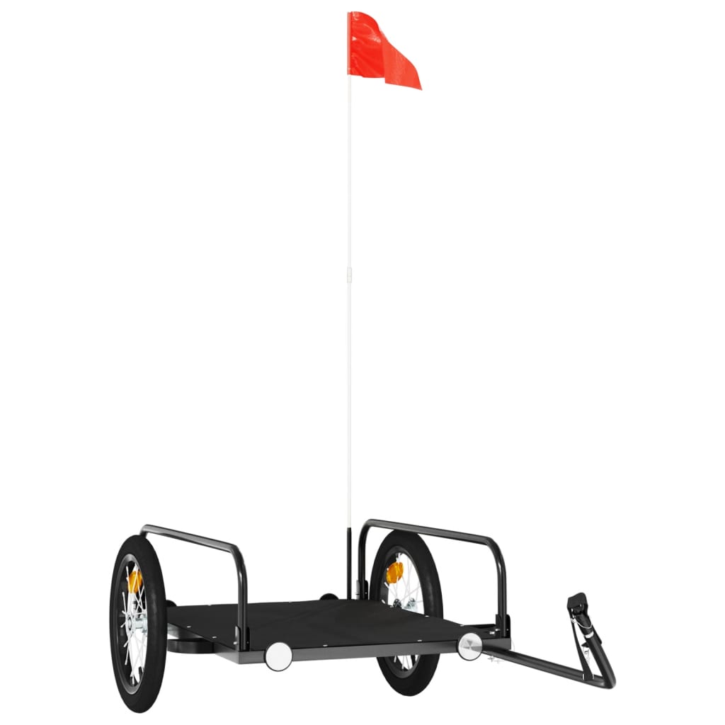 Fahrradanhänger Schwarz 122x53x31 cm Eisen