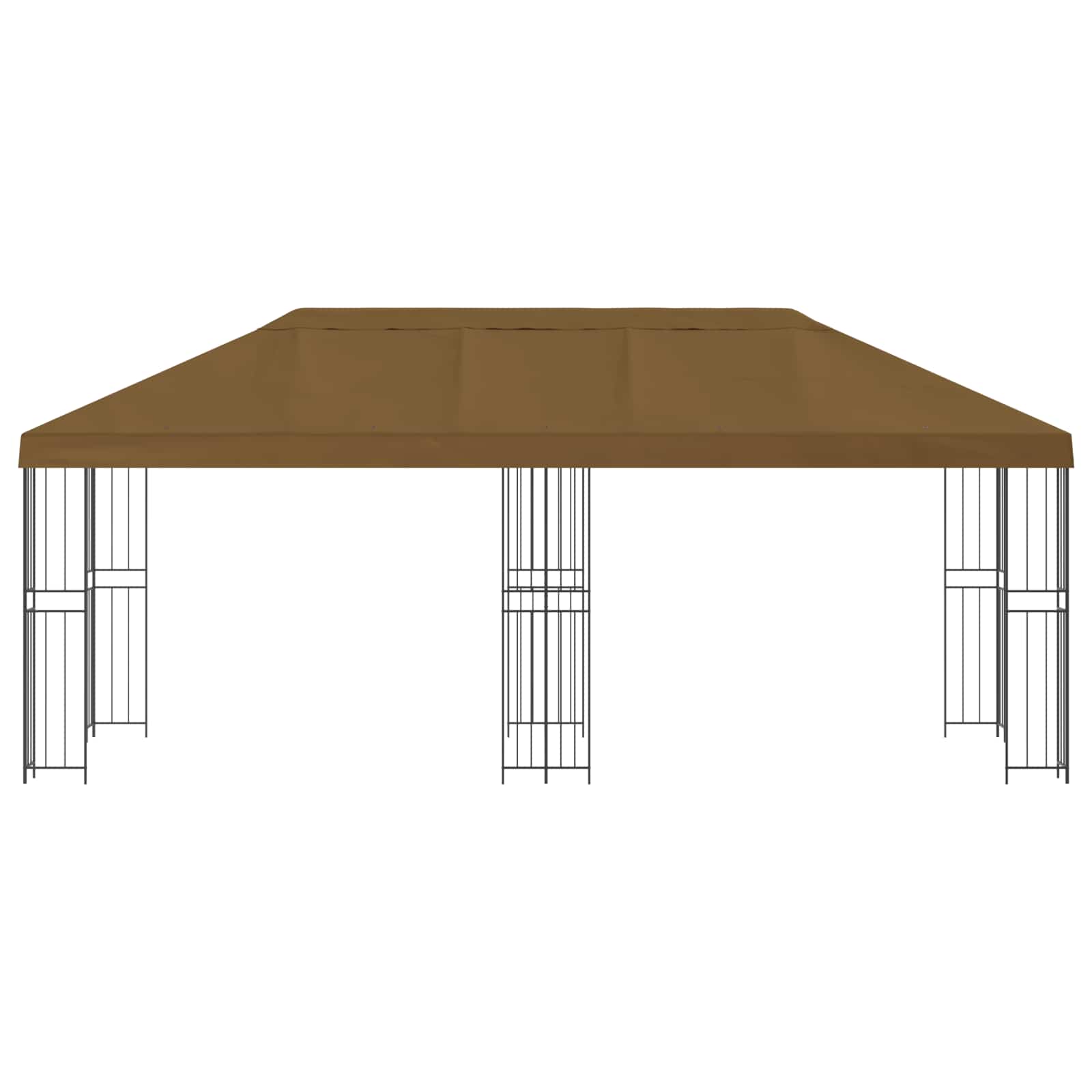 Pavillon mit Seitenwänden 6 x 3 m Beige Polyester und Stahl 190