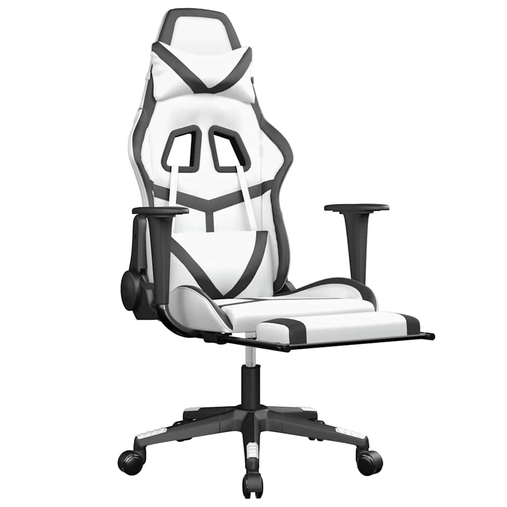 Gaming-Stuhl mit Massagefunktion Schwarz und Grün Kunstleder
