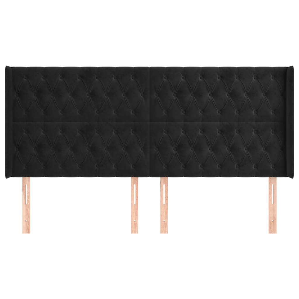 Kopfteil mit Ohren Dunkelblau 93x16x78/88 cm Samt