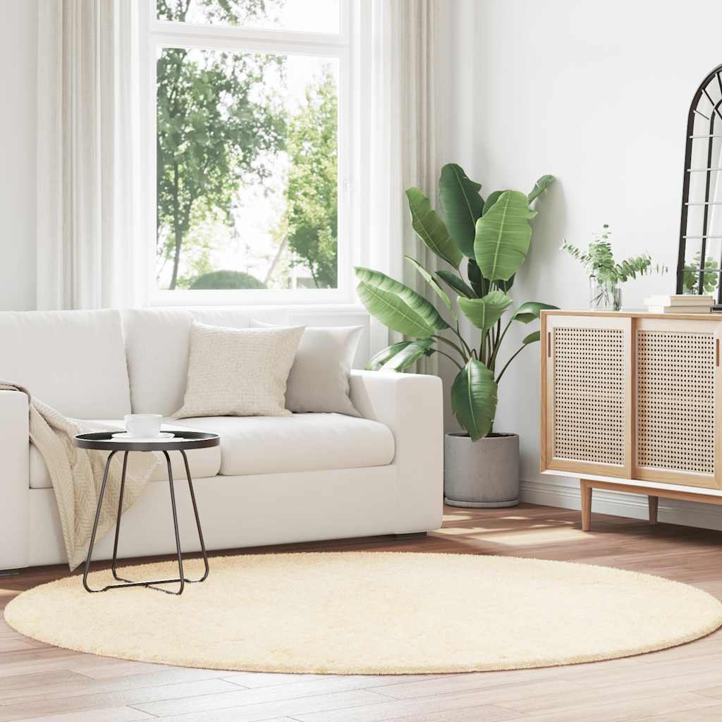 Teppich Shaggy Hochflor NAVARRA Beige 60x100 cm Polyester