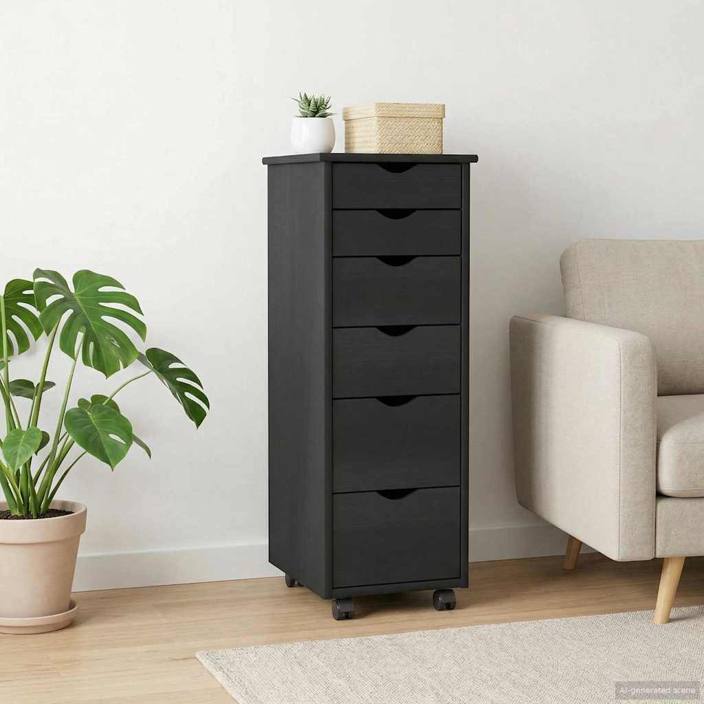 Rollschrank Honigbraun 34 x 39 x 93,5 cm Massivholz Kiefer
