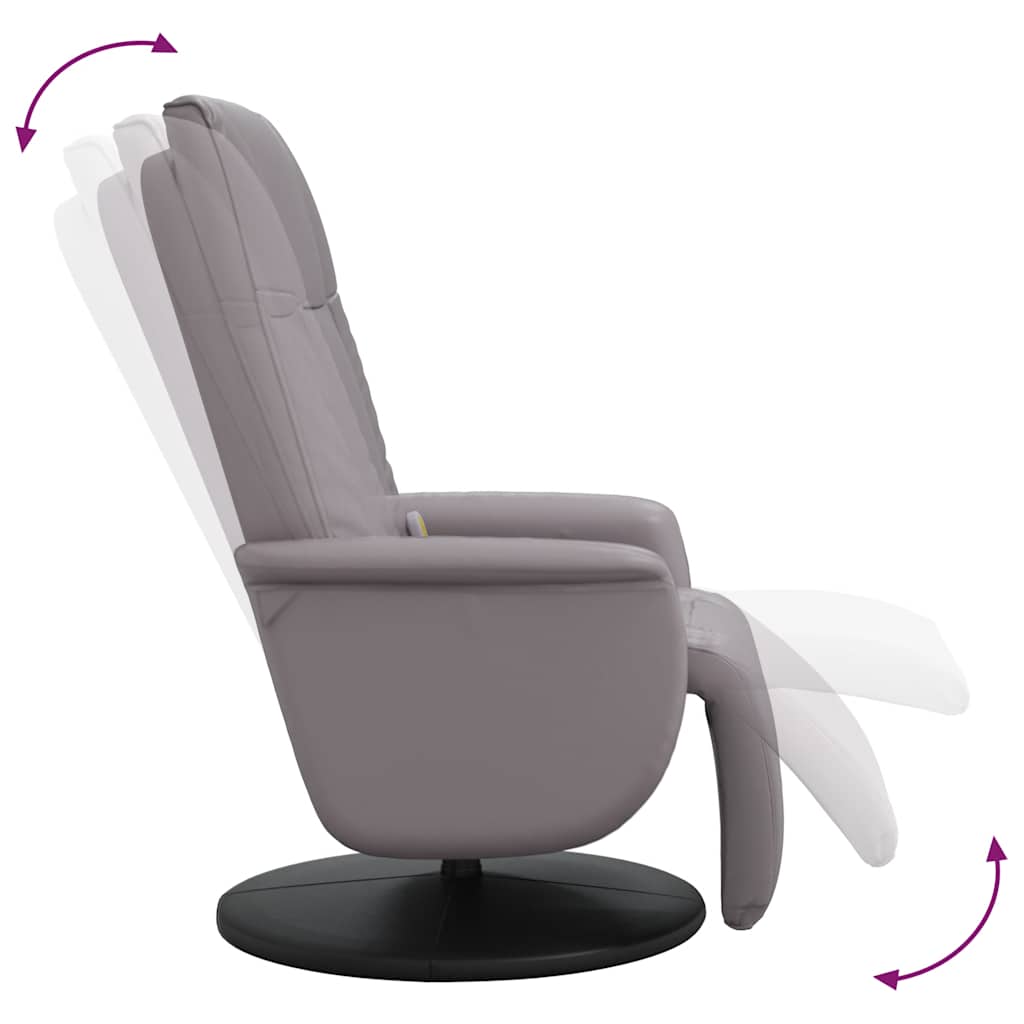 Massagesessel mit Fußteil Creme Kunstleder