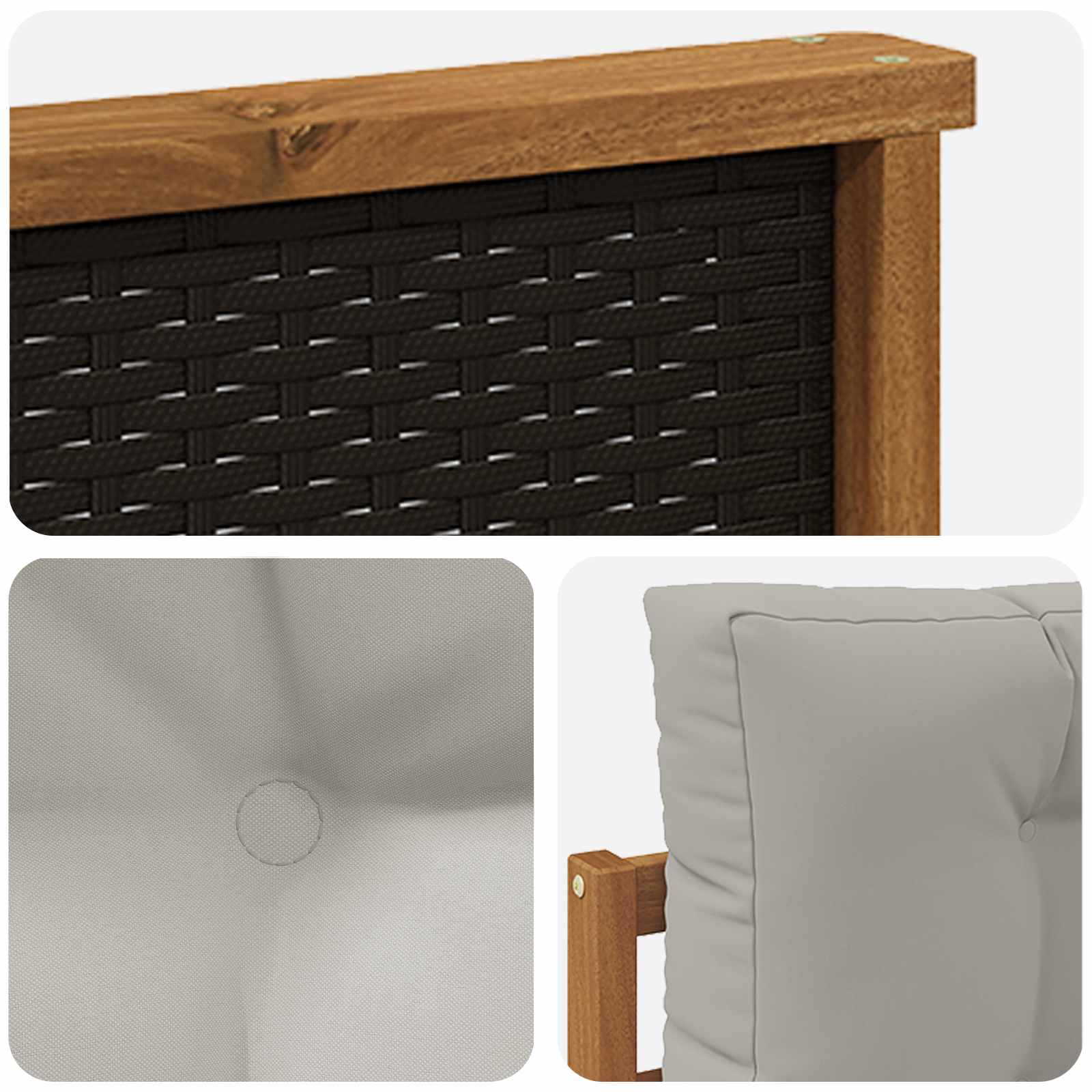 2 Stück Outdoor-Sofa Natur