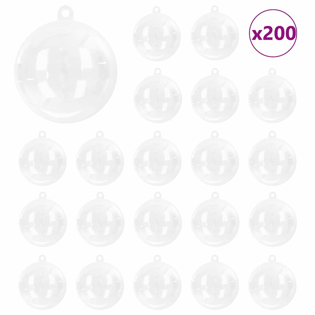 Weihnachtskugel-Set 50 pcs Transparent Ø 5 cm Kunststoff
