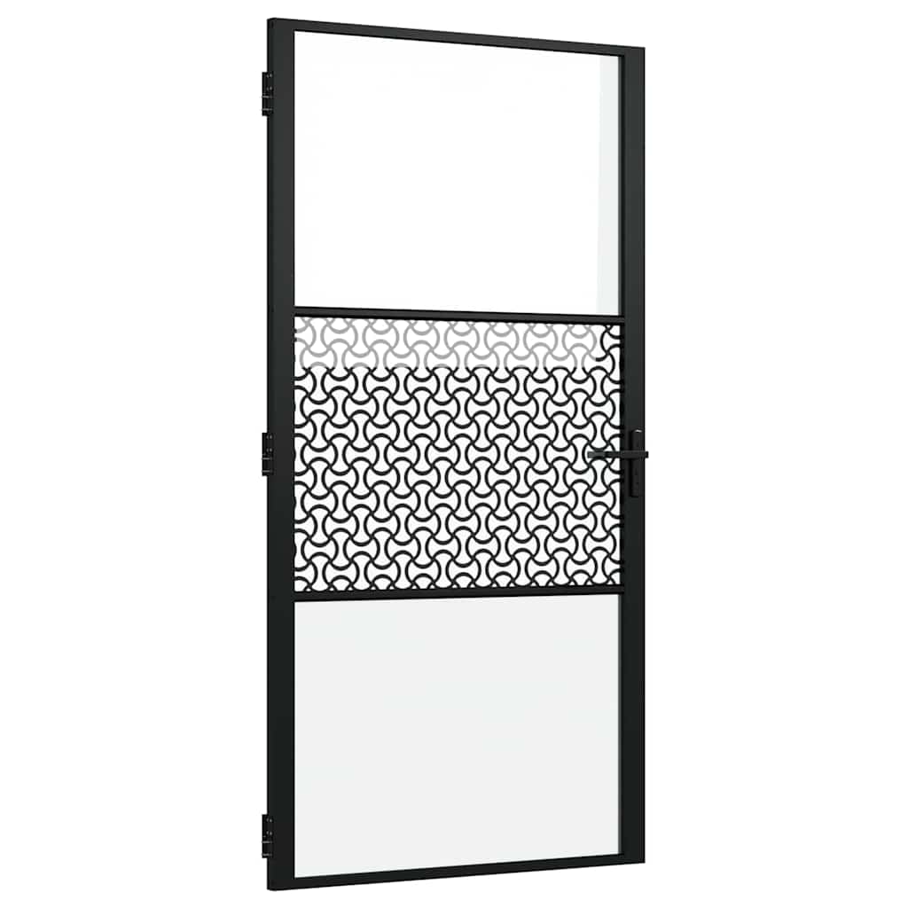 Innentür ESG Glas und Aluminium 76x201,5 cm Schwarz