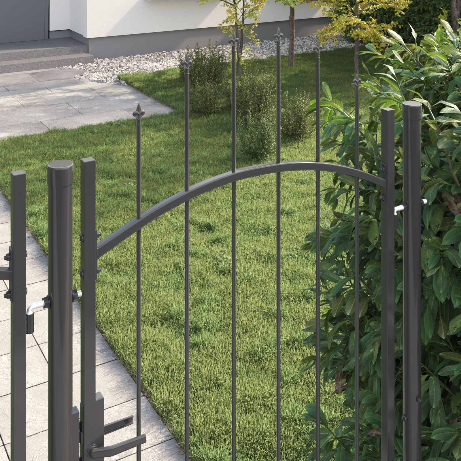 Gartentor Woerden Stahl 1x1 m Schwarz