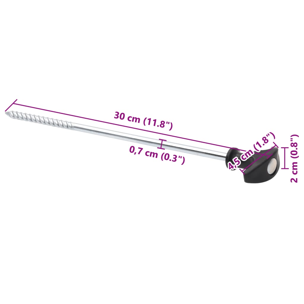 Zeltheringe 24 Stk. 17 cm Ø7 mm Verzinkter Stahl