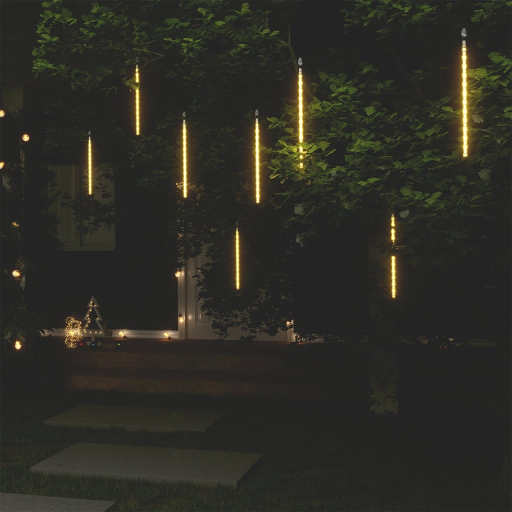 LED Meteor-Lichter 8 Stk. 30 cm Kaltweiß 192 LEDs