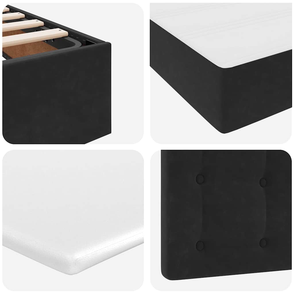 Aufbewahrungsbett mit Matratze Hellgrau 180 x 200 cm Samt
