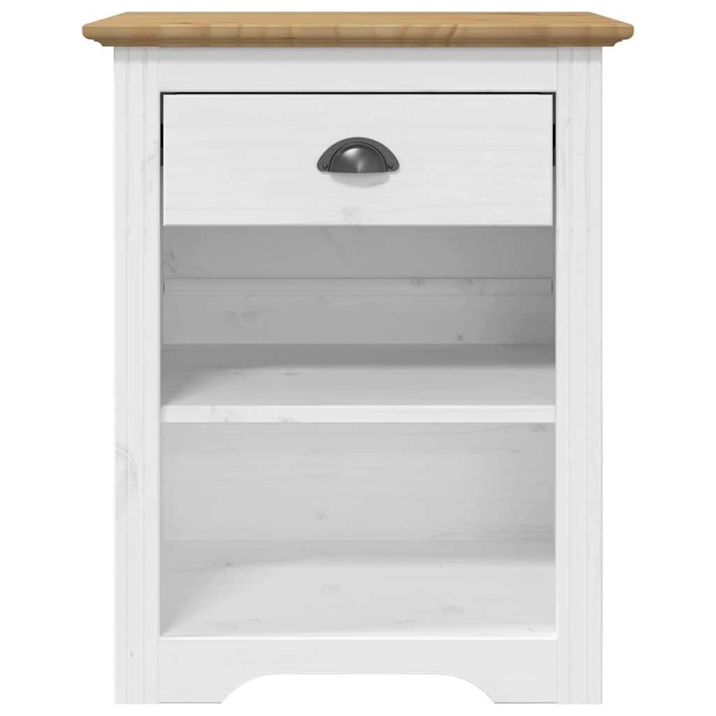 Nachttisch BODO Weiß 53x38,5x67 cm Massivholz Kiefer