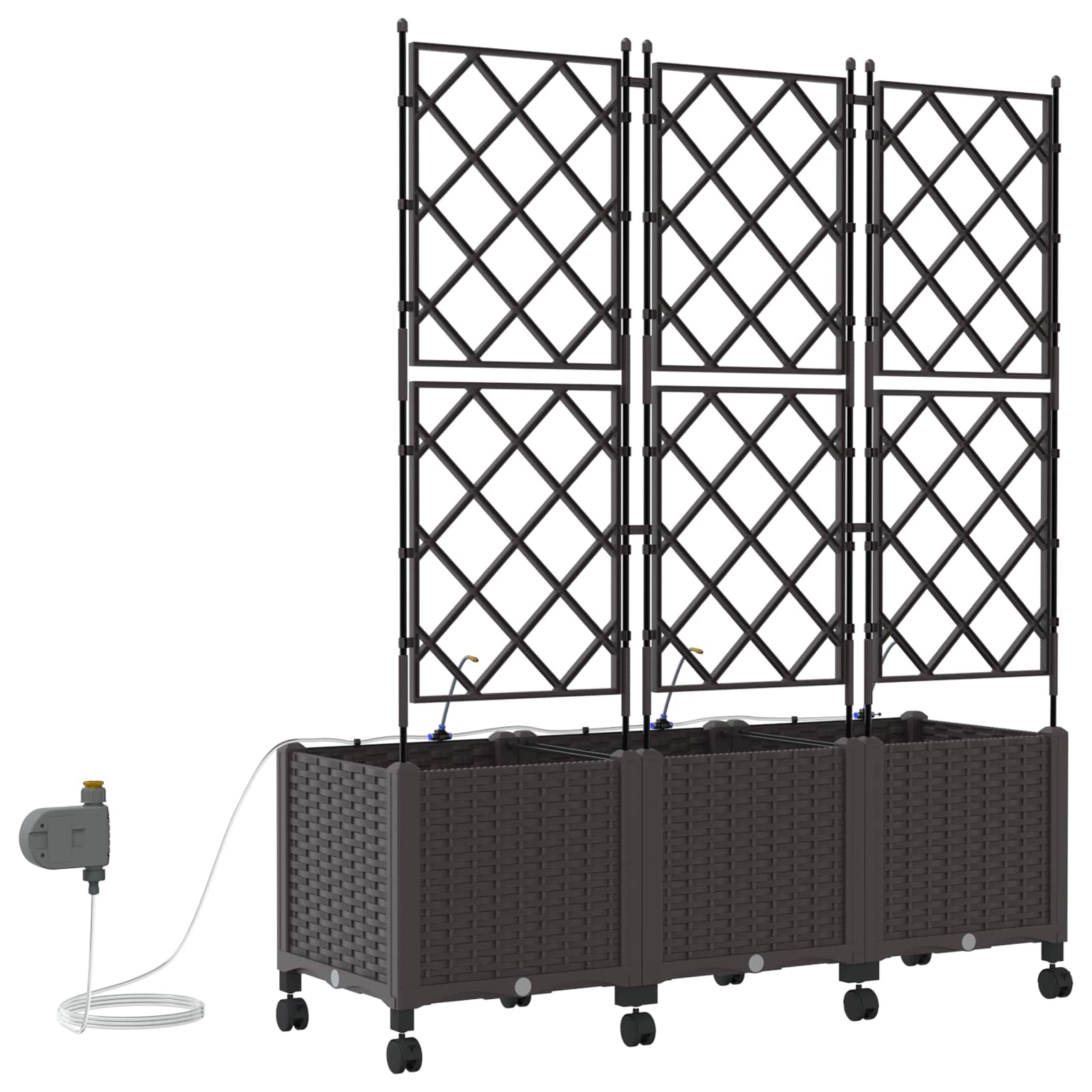 Garten-Pflanzgefäß 4 Stk. Braun 160 x 40 x 22 cm PP