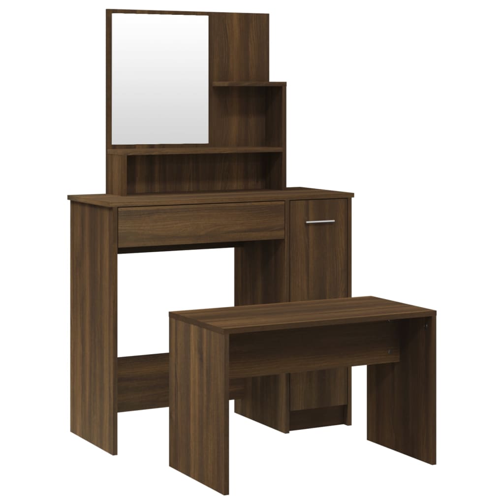 Schminktisch-Set Weiß 86,5x35x136 cm