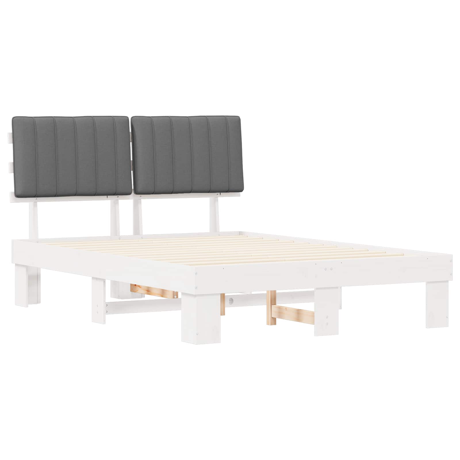 Bettgestell mit gepolstertem Kopfteil Hellgrau 200 x 200 cm