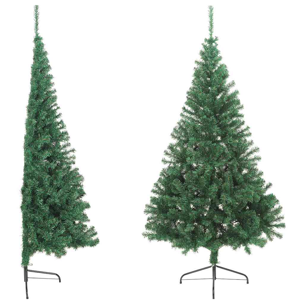 Künstlicher Halb-Weihnachtsbaum mit Ständer Grün 150 cm PVC