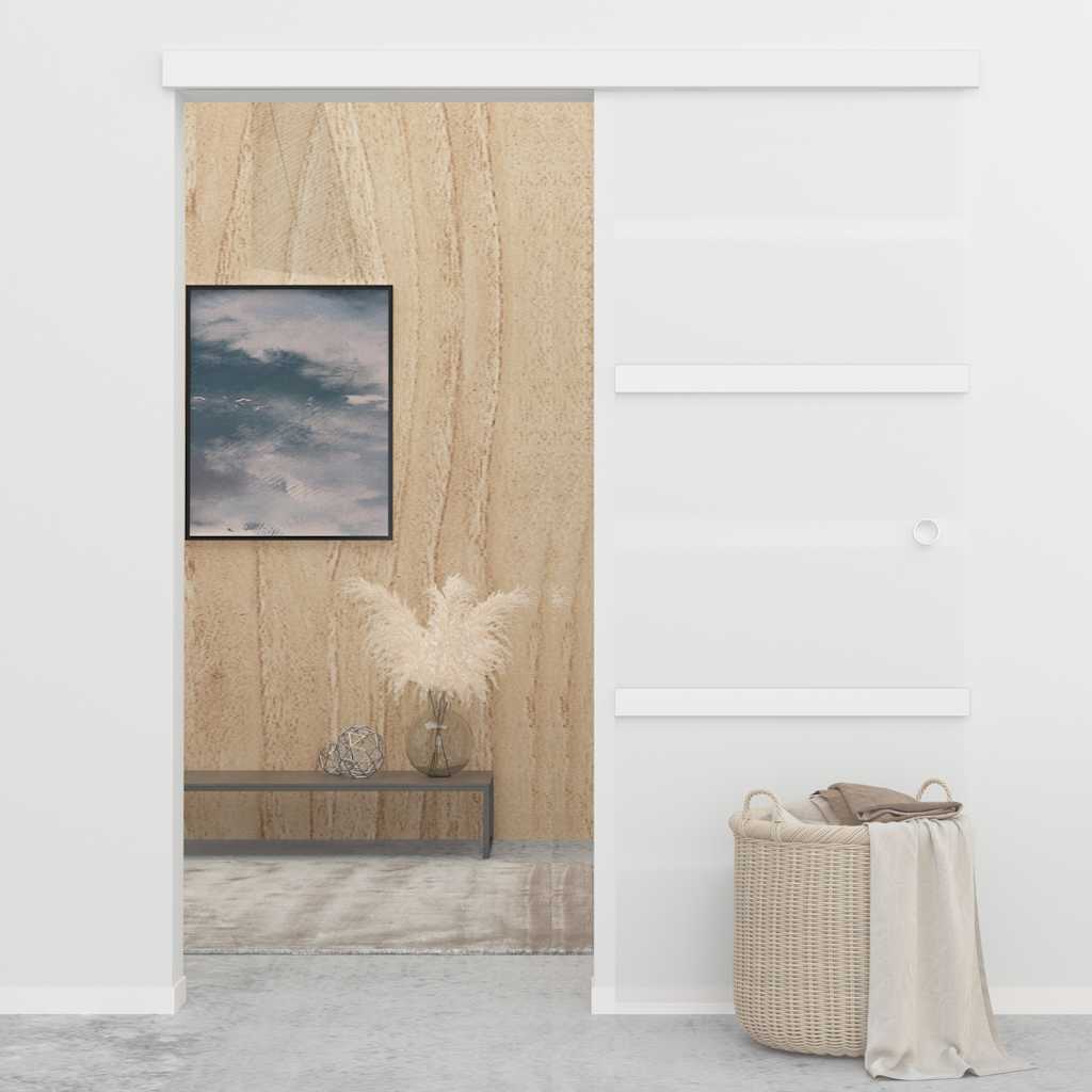 Schiebetür ESG-Glas und Aluminium 76x212 cm Silbern