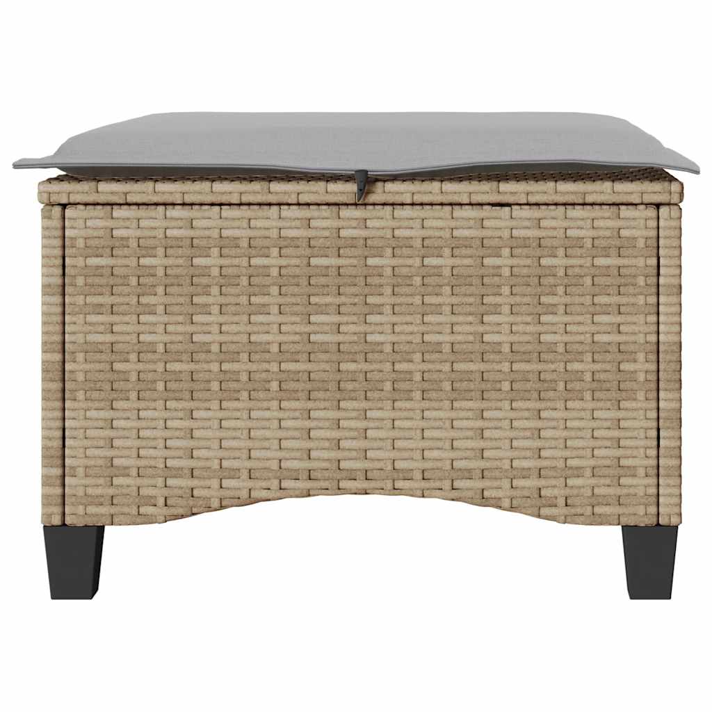 Gartenhocker mit Kissen 2 Stk. Schwarz 55x55x36 cm Poly Rattan