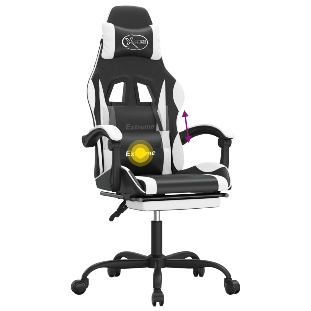 Gaming-Stuhl Drehbar Schwarz und Grün Kunstleder