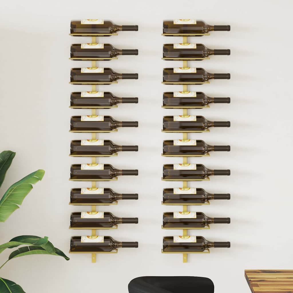 Wand-Weinregal für 9 Flaschen Schwarz Eisen