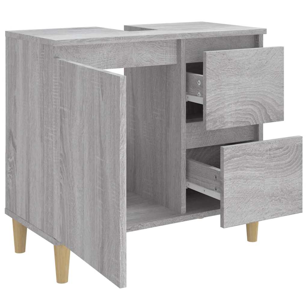 Badschrank Weiß 65x33x60 cm Holzwerkstoff